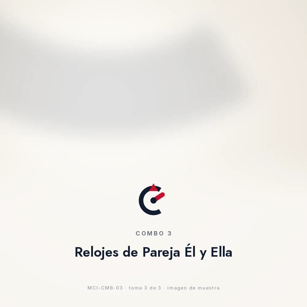 COMBO 3: Relojes de Pareja Él y Ella, los dos estuches abiertos lado a lado